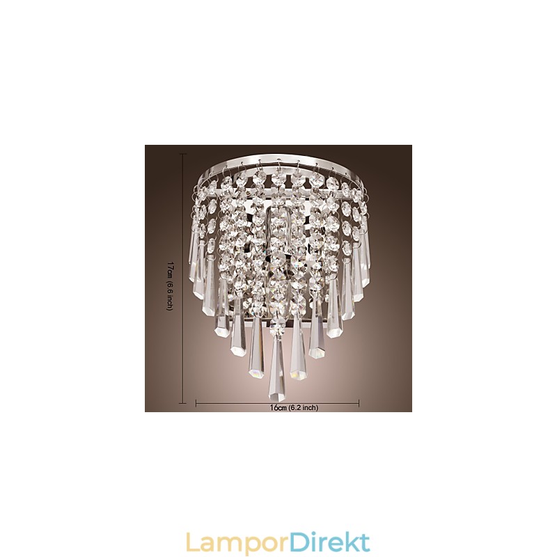 Halvcirkelformad Vägglampa I Crystal Feature