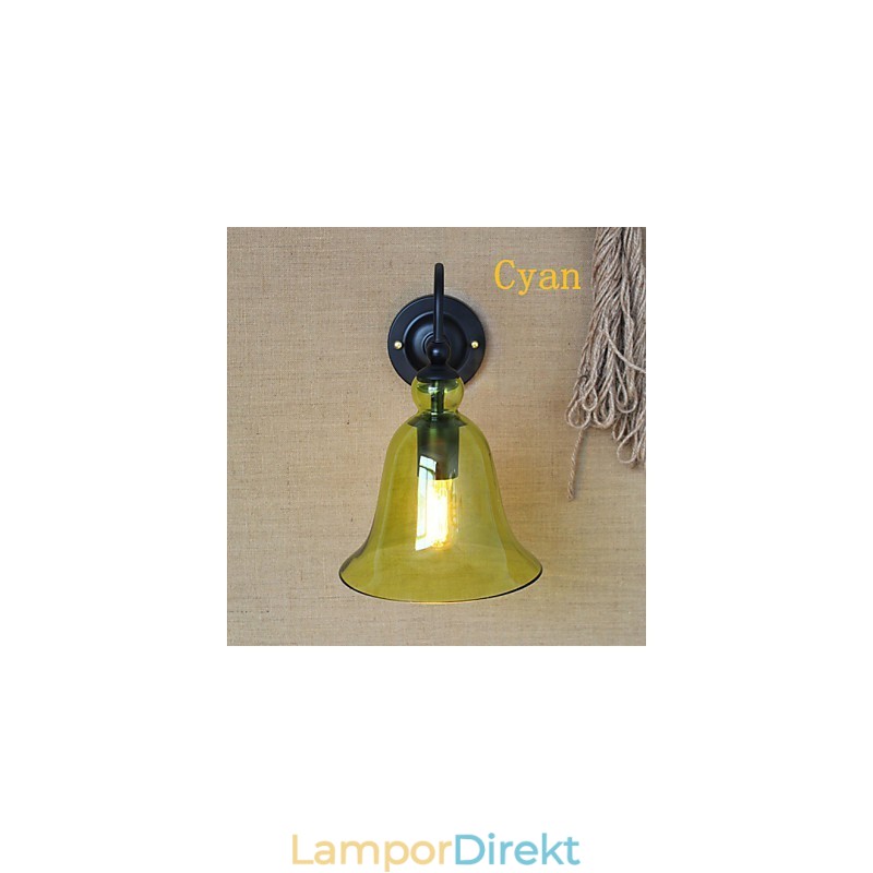 Amerikanska Landsbygden Pastoral Minimalistisk Vardagsrum Hall Dekorerad Glasvägg Sconce