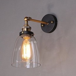 Industriell Edison Enkelhet Glasvägglampa Metall Baskåpa Matsal Arbetsrum Kontor Hall Väggmonteringslampa
