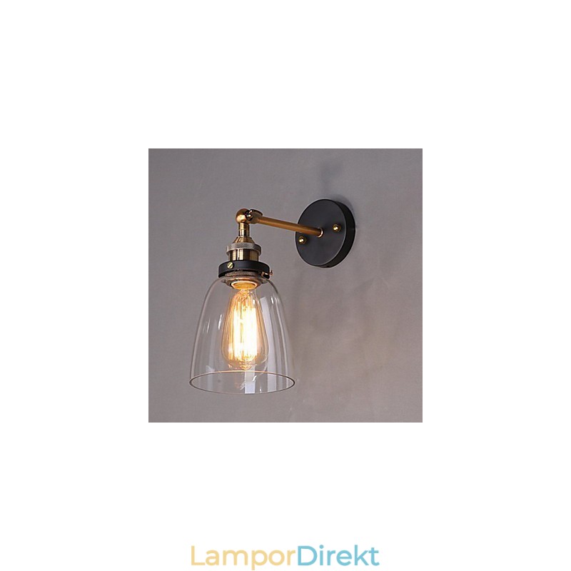 Industriell Edison Enkelhet Glasvägglampa Metall Baskåpa Matsal Arbetsrum Kontor Hall Väggmonteringslampa