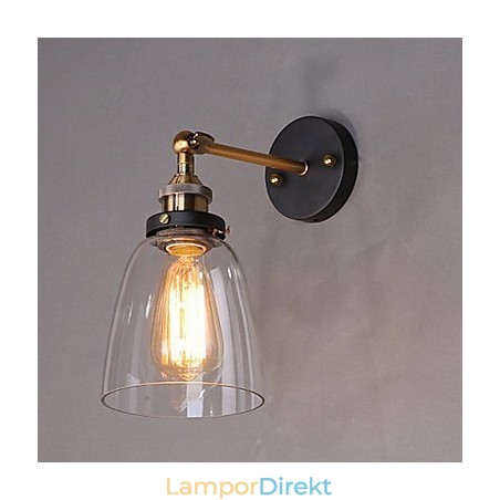 Industriell Edison Enkelhet Glasvägglampa Metall Baskåpa Matsal Arbetsrum Kontor Hall Väggmonteringslampa Industriell Edison Enkelhet Glasvägglampa Metall Baskåpa Matsal Arbetsrum Kontor Hall Väggmonteringslampa