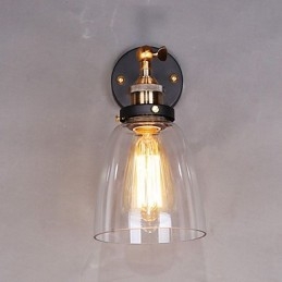 Industriell Edison Enkelhet Glasvägglampa Metall Baskåpa Matsal Arbetsrum Kontor Hall Väggmonteringslampa