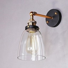 Industriell Edison Enkelhet Glasvägglampa Metall Baskåpa Matsal Arbetsrum Kontor Hall Väggmonteringslampa