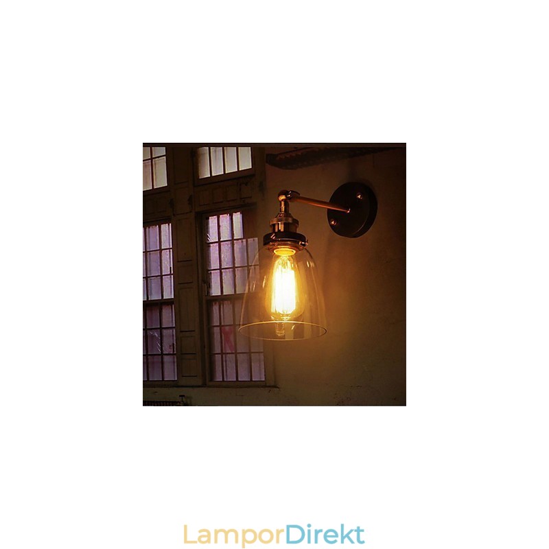 Industriell Edison Enkelhet Glasvägglampa Metall Baskåpa Matsal Arbetsrum Kontor Hall Väggmonteringslampa