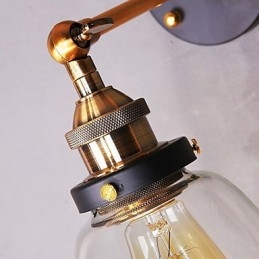 Industriell Edison Enkelhet Glasvägglampa Metall Baskåpa Matsal Arbetsrum Kontor Hall Väggmonteringslampa