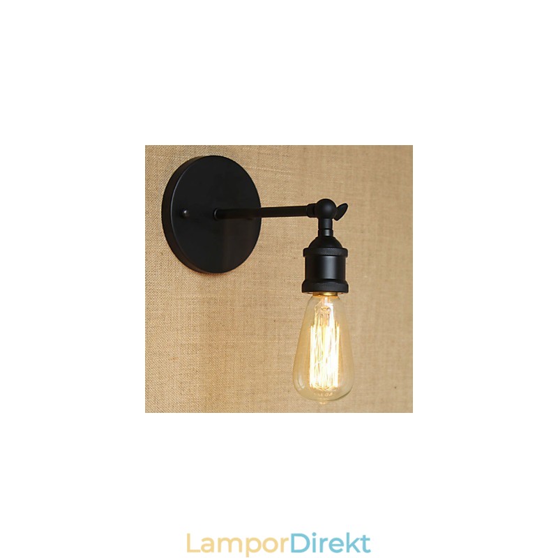 Amerikansk Restaurang Bar Café Sänggång Minimalistisk Svart Smidesjärn Vägglampa