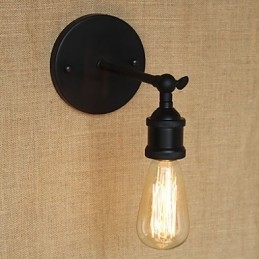 Amerikansk Restaurang Bar Café Sänggång Minimalistisk Svart Smidesjärn Vägglampa
