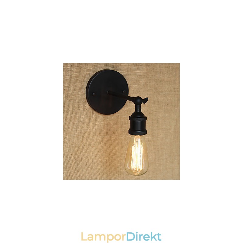 Amerikansk Restaurang Bar Café Sänggång Minimalistisk Svart Smidesjärn Vägglampa