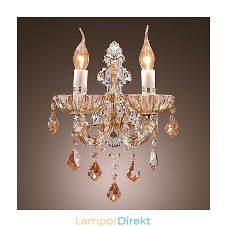 Elegant Kristallvägglampa Med 2 Lampor Elegant Kristallvägglampa Med 2 Lampor