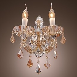 Elegant Kristallvägglampa Med 2 Lampor