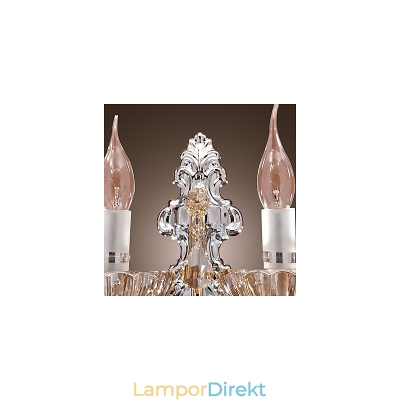 Elegant Kristallvägglampa Med 2 Lampor