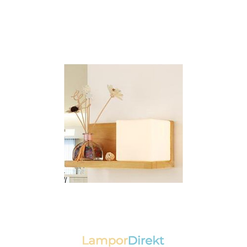 Kreativ Samtida Och Kontrakterad Vägglampa I Massivt Träglas