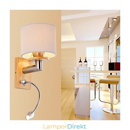 Vägglampa One Light Med Läslampa Vägglampa One Light Med Läslampa