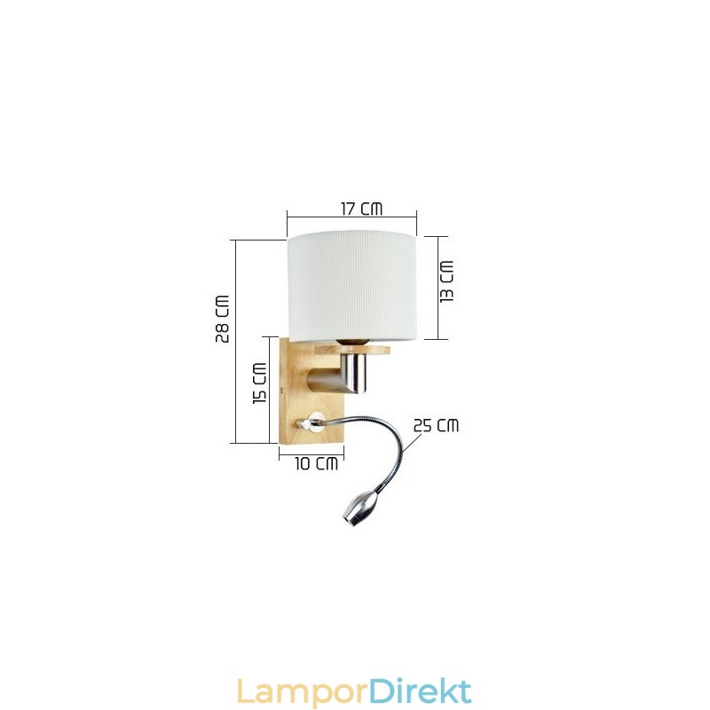 Vägglampa One Light Med Läslampa