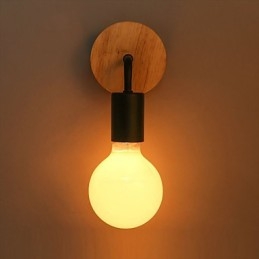 110V 220V Järn Edison Vägglampa Inomhus Hall Trapphus Sconce Bulb Lamparmatur Svart Vit