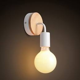 110V 220V Järn Edison Vägglampa Inomhus Hall Trapphus Sconce Bulb Lamparmatur Svart Vit