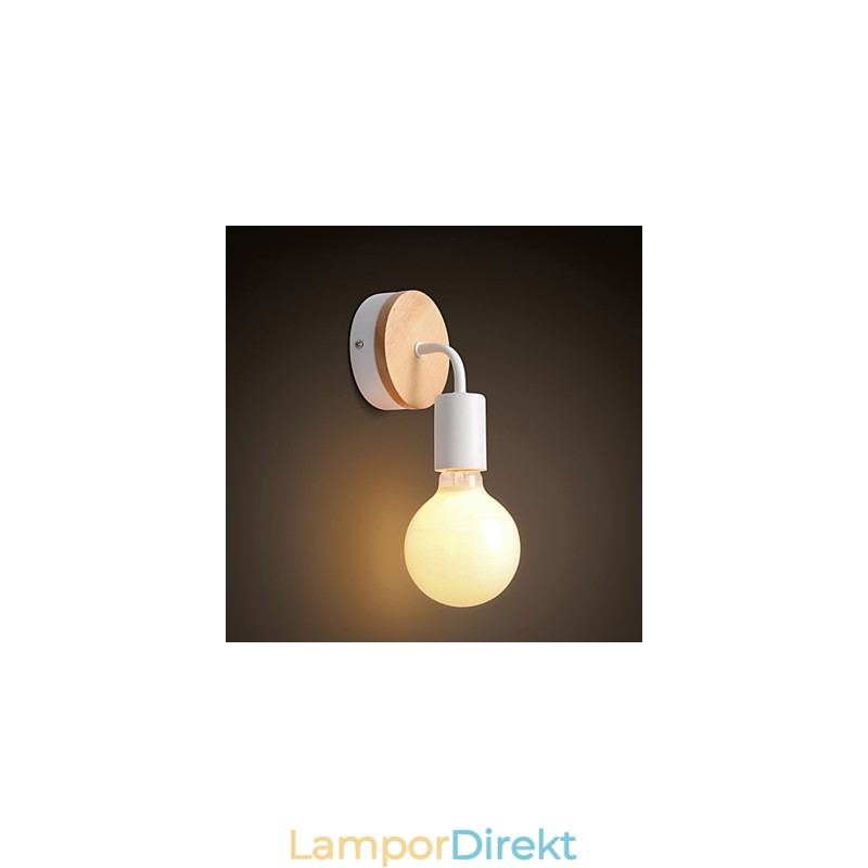 110V 220V Järn Edison Vägglampa Inomhus Hall Trapphus Sconce Bulb Lamparmatur Svart Vit