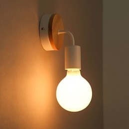110V 220V Järn Edison Vägglampa Inomhus Hall Trapphus Sconce Bulb Lamparmatur Svart Vit