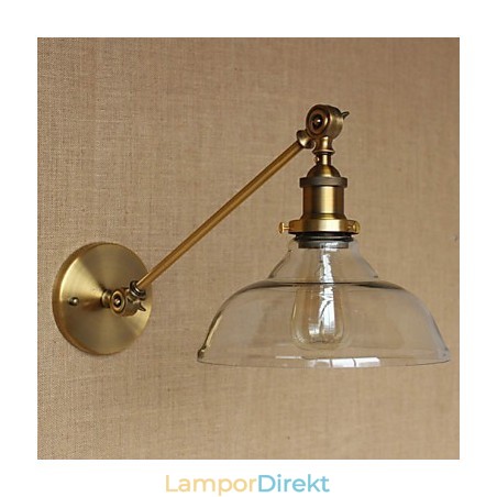 Iron Glas Brons Mässing Arm Style Retro Creative American Country Hall Sovrum Vägglampa Iron Glas Brons Mässing Arm Style Retro Creative American Country Hall Sovrum Vägglampa