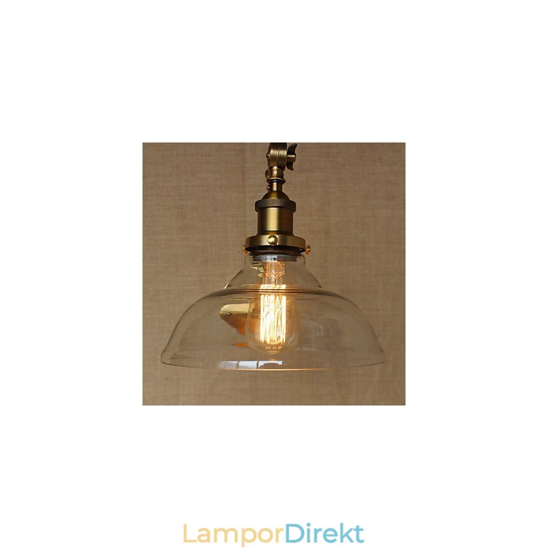 Iron Glas Brons Mässing Arm Style Retro Creative American Country Hall Sovrum Vägglampa
