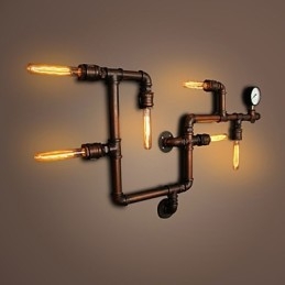 Vägglampa Vägglampor 6 Lampor Bronsfinish Industriell Stil Rustik Lodge Metall