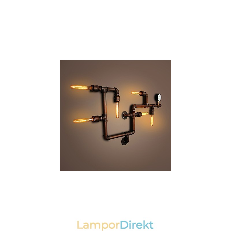 Vägglampa Vägglampor 6 Lampor Bronsfinish Industriell Stil Rustik Lodge Metall