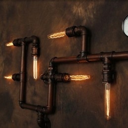 Vägglampa Vägglampor 6 Lampor Bronsfinish Industriell Stil Rustik Lodge Metall