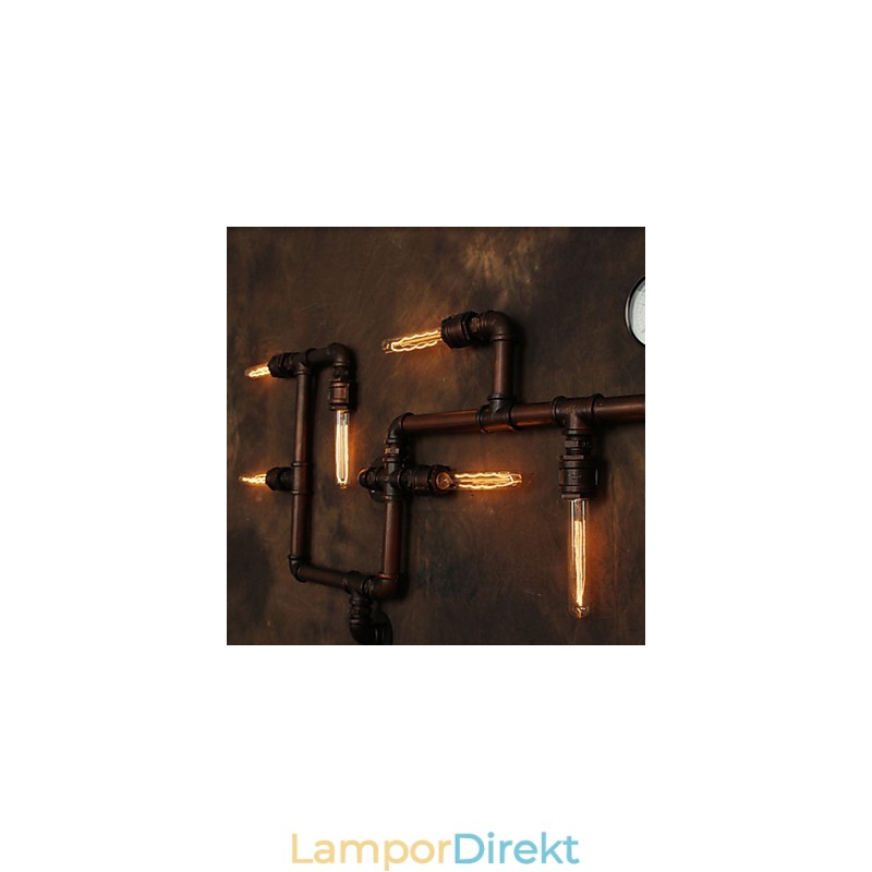 Vägglampa Vägglampor 6 Lampor Bronsfinish Industriell Stil Rustik Lodge Metall