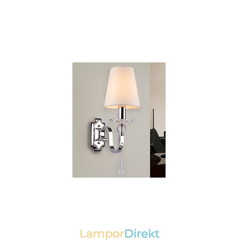 Varmvit Vägglampa Med Kristalldroppar