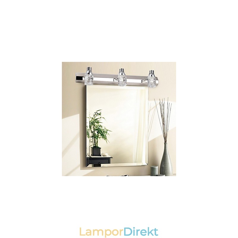 Modern Vägglampa Med Glas Bubble Shade Spegel Front Style