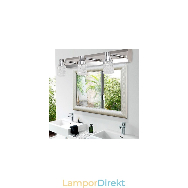 Modern Vägglampa Med Glas Bubble Shade Spegel Front Style