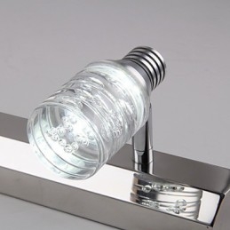 Modern Vägglampa Med Glas Bubble Shade Spegel Front Style