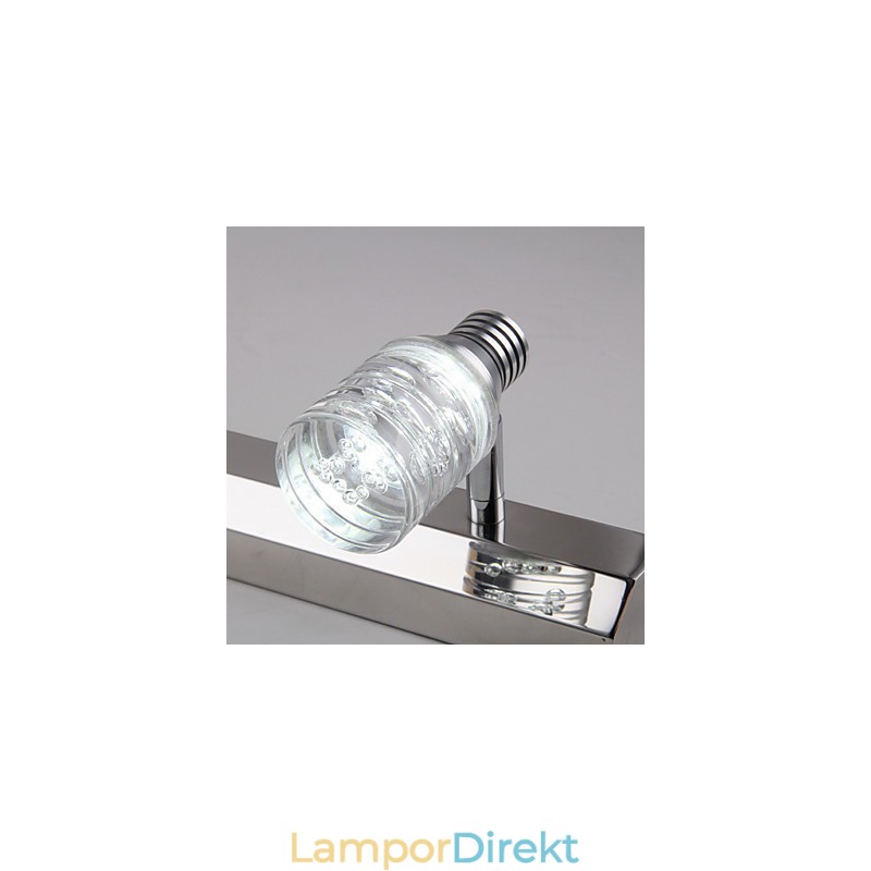 Modern Vägglampa Med Glas Bubble Shade Spegel Front Style