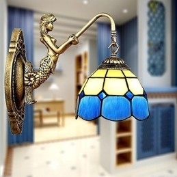 Europe Typ Återställande Av Antika Sätt Vägglampa Creative Mediterranean Glass Lights