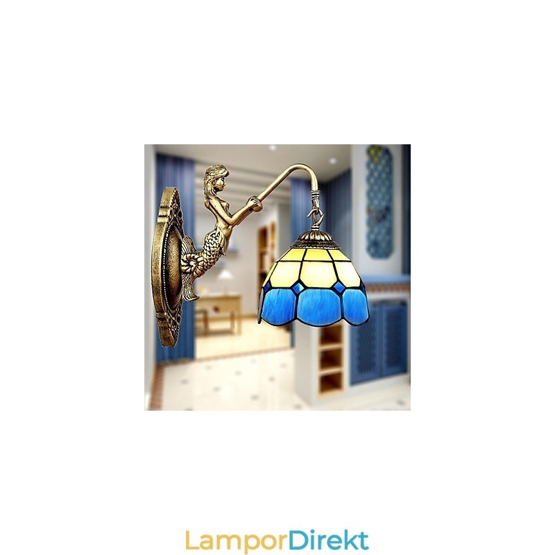 Europe Typ Återställande Av Antika Sätt Vägglampa Creative Mediterranean Glass Lights