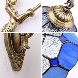 Europe Typ Återställande Av Antika Sätt Vägglampa Creative Mediterranean Glass Lights