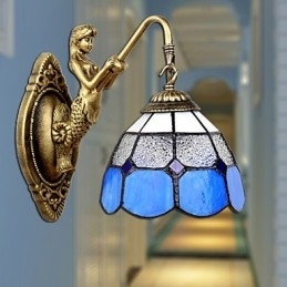 Europe Typ Återställande Av Antika Sätt Vägglampa Creative Mediterranean Glass Lights