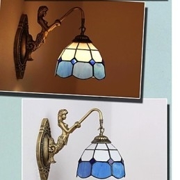 Europe Typ Återställande Av Antika Sätt Vägglampa Creative Mediterranean Glass Lights