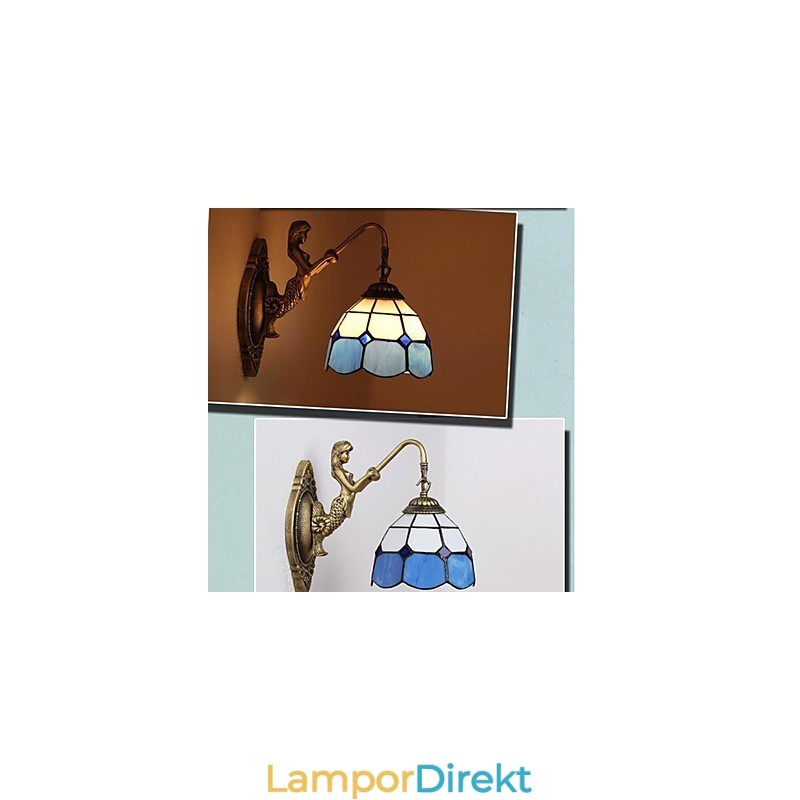 Europe Typ Återställande Av Antika Sätt Vägglampa Creative Mediterranean Glass Lights