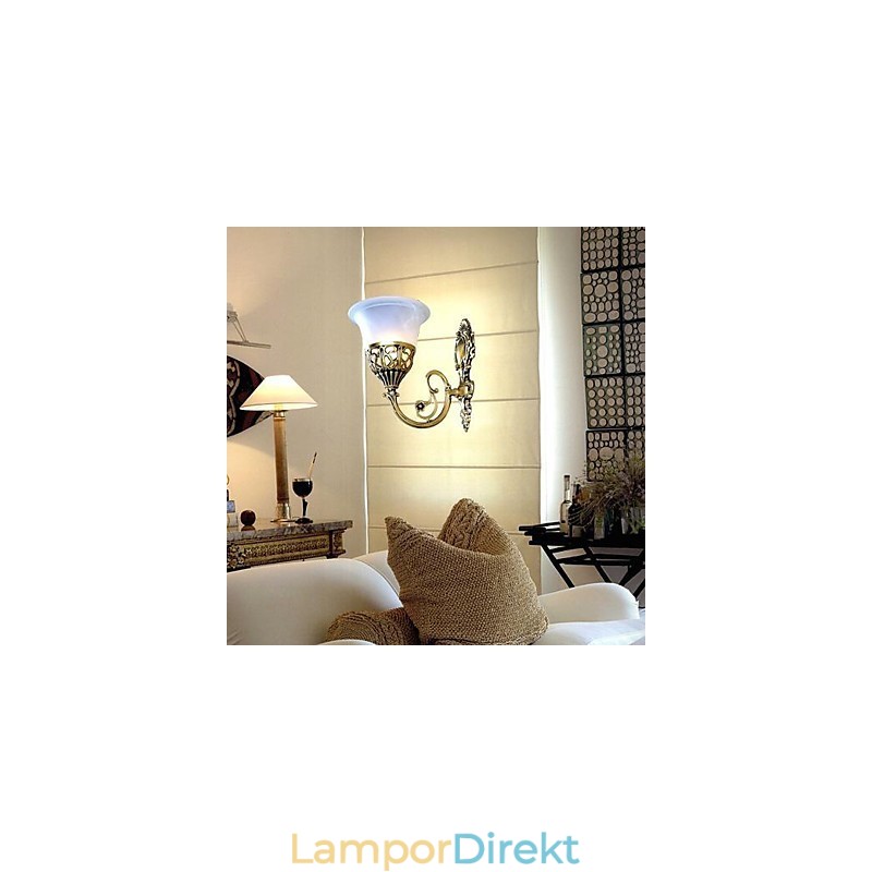 Brons Vägglampor Ljus Moire Glas European Retro Classic 220V