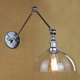 Teleskopisk Retro Vägglampa I Kromglas