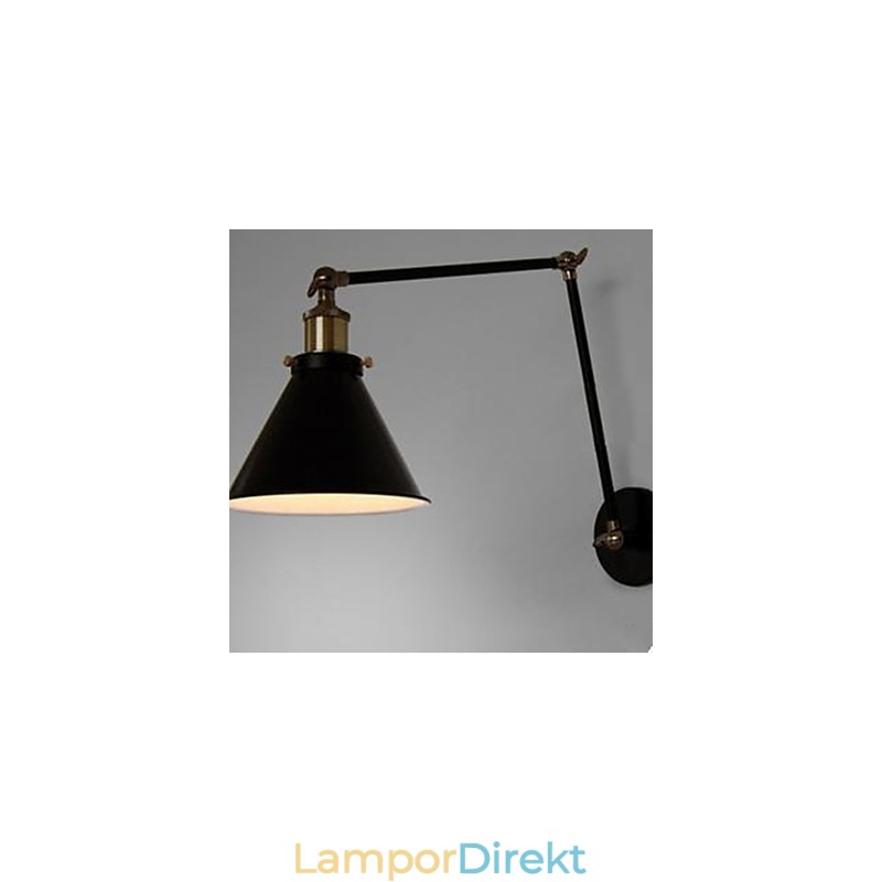 Industriell Nostalgi Personlighet Loft Svart Paraply Sektion Dubbel Vägglampa
