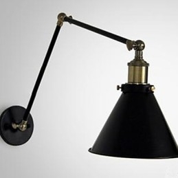 Industriell Nostalgi Personlighet Loft Svart Paraply Sektion Dubbel Vägglampa