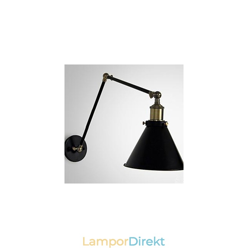 Industriell Nostalgi Personlighet Loft Svart Paraply Sektion Dubbel Vägglampa