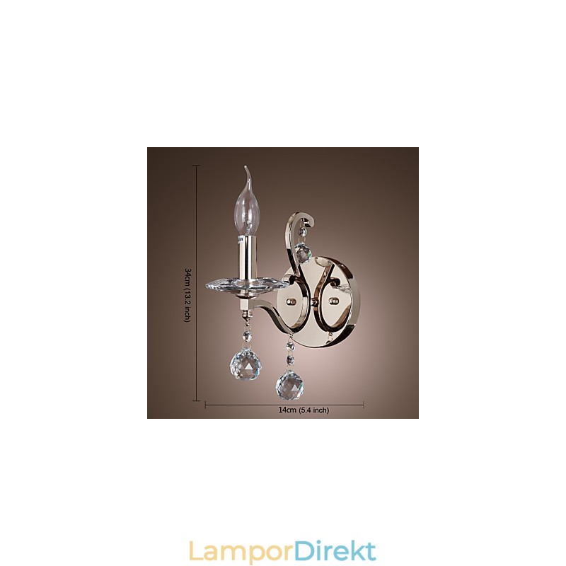 Crystal Candle Vägglampor Modern Contemporary Metal
