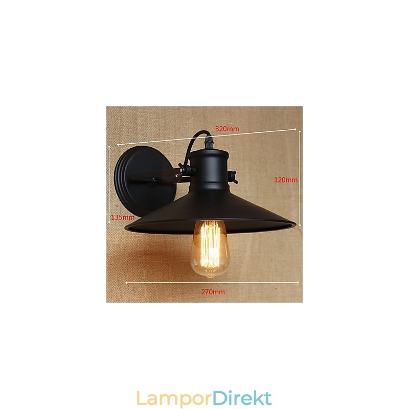 Retro Modern Kreativ Industriell Vind Svart Färgaffär Lager Bar Café Hotell Järnvägglampa