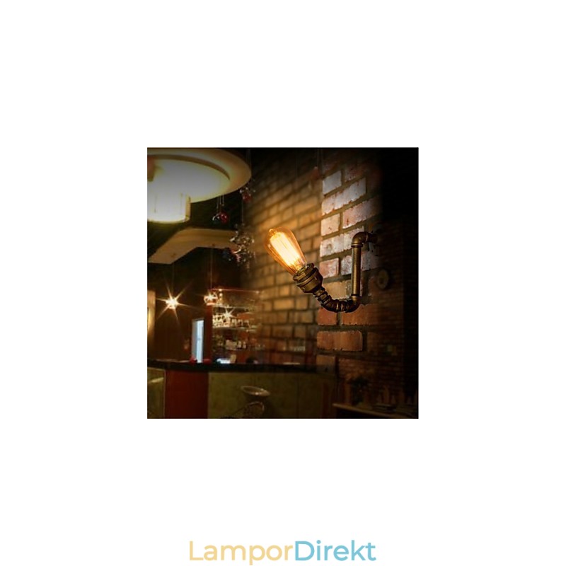 American Village Loft Industrial Edison Style Vintage Vägglampa Retro Vattenrör Lampa Vägglampa