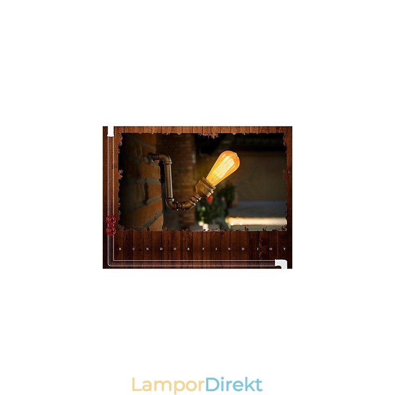 American Village Loft Industrial Edison Style Vintage Vägglampa Retro Vattenrör Lampa Vägglampa