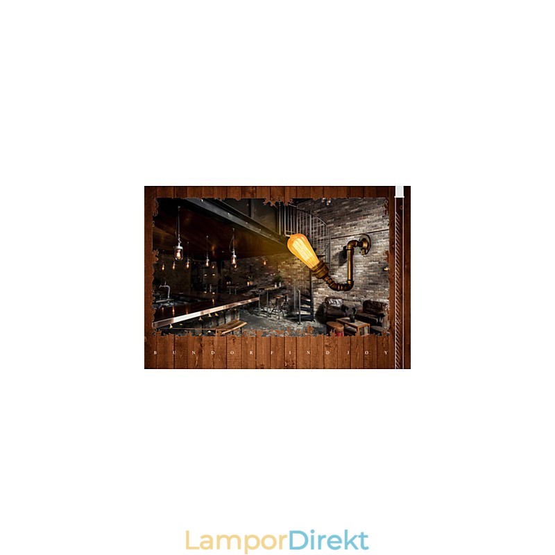 American Village Loft Industrial Edison Style Vintage Vägglampa Retro Vattenrör Lampa Vägglampa