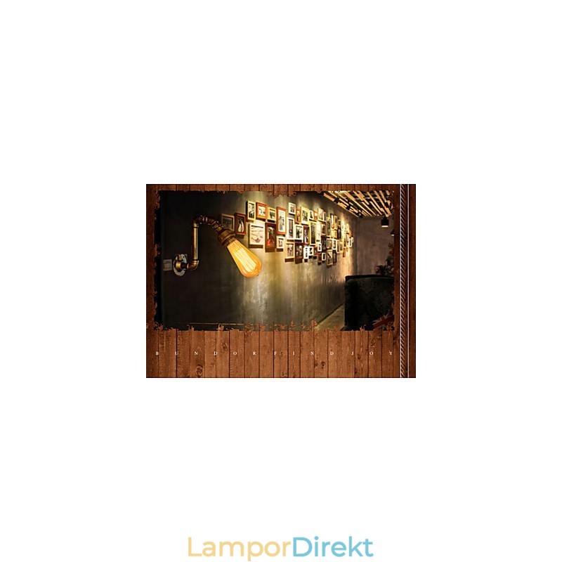 American Village Loft Industrial Edison Style Vintage Vägglampa Retro Vattenrör Lampa Vägglampa